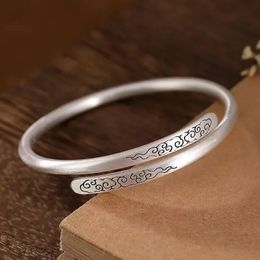 UMQ 999 Silver Propice Clouds Bracelet Womens Vintage Open Bijoux Simple se chevauchant la mode Bangle 240514