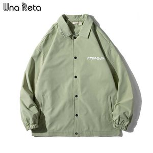 Una Reta Baseballjack Mannen Single-Breasted Hip Hop Damesjasjas Streetwear Casual Plus Size's Spring 210909