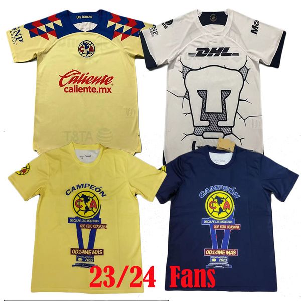 Camisetas de fútbol de la UNAM 23 24 Club de fútbol mexicano UNAM fanáticos tercer león O.ISLAS 2024J.I.DINENNO Champions Edition Jersey traje de hombre SALVIO camiseta de fútbol LIGA MXCougar