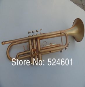 Sin marca Puede Logotipo personalizable Superficie de trompeta Bb de alta calidad Cuerpo de latón chapado en oro mate Trompeta Bb Instr1444574 musical profesional