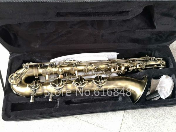 Saxofón barítono de latón de alta calidad sin marca, instrumento musical occidental de cobre antiguo, se puede personalizar con logotipo, saxofón, envío gratis