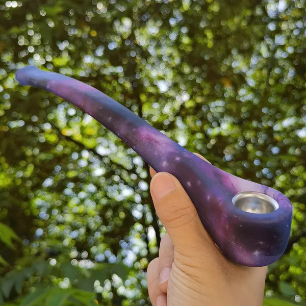 La mano irrompible del tubo del silicón de 9,3 pulgadas pipa el tubo que fuma del cielo de la galaxia Bong + Bowl