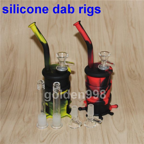 Mini burbujeador de silicona portátil e irrompible, plataformas de dab de aceite, súper mini burbujeador bong, bongs de agua de silicona, plataforma de dab, clavo de titanio