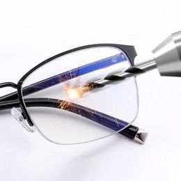 Zonnebril Onbreekbaar Flexibele Progressieve Leesbril Voor Mannen Vrouwen Presbyopie Anti Blauw Licht TR90 Titanium Extra Verhardende Lens