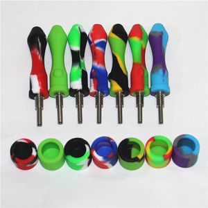 Narguilés incassables Pipe à nectar en silicone équipée d'embouts en titane de 10 mm