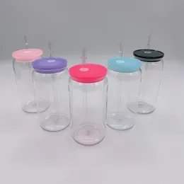 Unbreakablea 16 oz en plastique transparent en plastique tasse de gobelet acrylique réutilisable bpa maçon maçon sippy tasse à boire un pot de jus froid