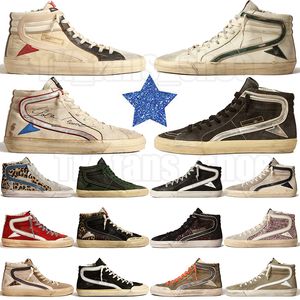 2024 Golden Goode Zapatos casuales al aire libre Italia Marca Goooose Zapato estrella original Cuero de napa Mocasines viejos sucios Forma de placa Zapatillas de deporte Estrellas de lujo Dhgate