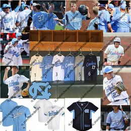 UNC Tar Heels Stitched College Baseball Jersey - 2024 NCAA Custom 8 Alvarez 14 Szestowicki 16 Cook 17 Stewart