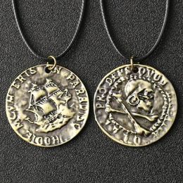 Uncharted 4 Ketting Nathan Drake Mysterieuze Zeegebied Skull Cross Bone Pirate Coin Vintage Hanger Film Game Sieraden Hele J1246n