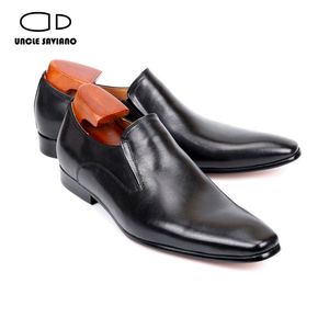 Oom Saviano Elegele Loafers Dress Wedding Party Best Man Shoe echt Leather Formal Designer Shoes For Men Original