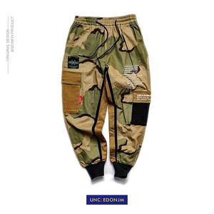 Uncoledonjm 2020 Camo vrachtbroek Mens Mens baggy camouflage broek Harem Casual Hiphop Fashion Street Male Streetwear Jogger P040 T200422