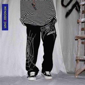Ocledonjm Spider Broderie Baggy Harem Pants Streetwear Hommes Summer Hip Hop Pantalon occasionnel Fashion Homme ED933 210715