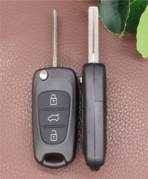 Boule non coupé 3 boutons Flip Remote Key Case Shell pour Kia Car Keys Blank Case Cover Remplacement Clé Shell pour KIA6982098