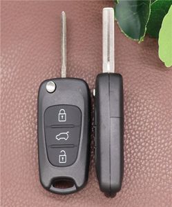 Boule non coupé 3 boutons Flip Remote Key Case Shell pour Kia Car Keys Blank Case Cover Remplacement Clé Shell pour KIA6982098