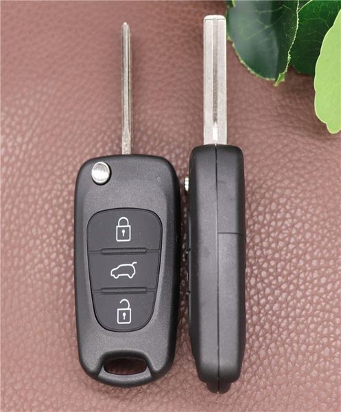 Boule non coupé 3 boutons Flip Remote Key Case Shell pour Kia Car Keys Blank Case Cover Remplacement Clé Shell pour KIA6982098