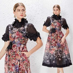 robe de créatrice non définie Partydress Brand Australia Jupe Robes de fleurs stéréoscopiques pour les vêtements pour femmes Elegant Womandress de haute qualité Summer 2024