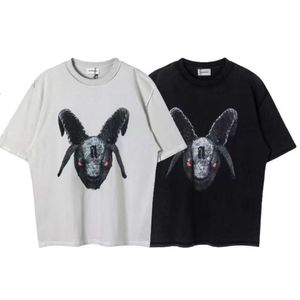 Undefined Designers Mens T-shirt ADF Brand Sheep's Head Printing Hip-Hop Goth Tops Shirts Fashion CropTops Luxury Men T-shirts Vrouw kleding Designer kleding T-shirts