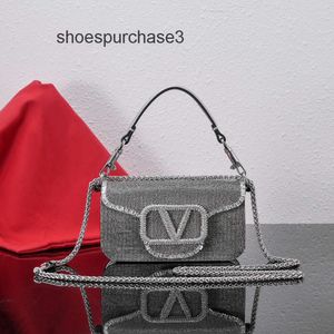 Mendarm Nouveau sac pour femmes Vallenteno Cross Designer Chaîne de conception sensée petit carré Diamond Purse Crystal Cuir Body Sacs Sacs Shiny 68UH