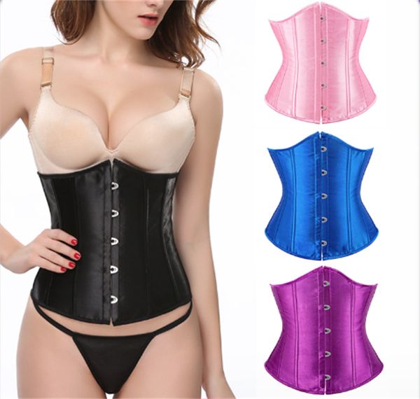 Corset sous le buste pour femmes, sous-vêtements Sexy, amincissant, modelant le corps, haut Steampunk, ceinture Corset à lacets, blanc