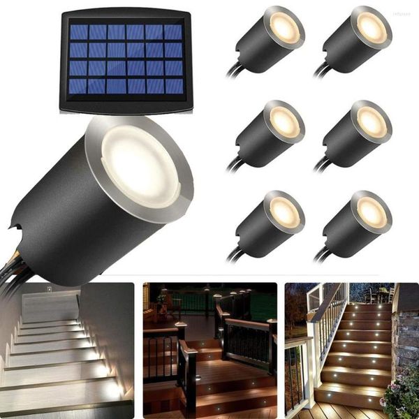 Lampe souterraine à énergie solaire LED pont lumière IP67 étanche en acier inoxydable encastré escalier sol mur projecteur DC12V