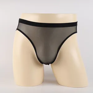 Sous-vêtements 1/2 pcs sous-vêtements transparents hommes sexy voir à travers des slips maille pure extensible sans couture culotte masculine ultra-mince