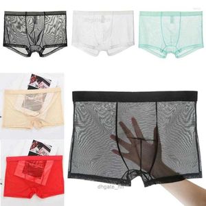 Calzoncillos 1/2 Uds ropa interior para hombre Boxershorts transparentes ultrafinos calzoncillos de malla para hombre bragas para hombre Boxer Shorts cómodos para hombre