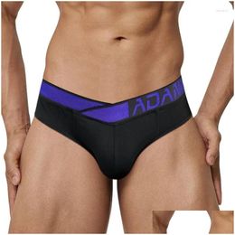 Sous-vêtements 1 paire de sous-vêtements pour hommes confort modal fitness couleur unie laser dégradé ceinture triangle shorts livraison directe vêtements otpim