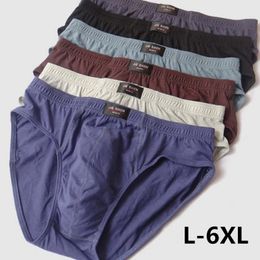 Sous-vêtements 100 coton slips hommes confortables sous-vêtements pour hommes 4XL5XL goutte 4pcsLot 231124