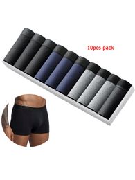 Mutande da 10 pezzi Boxer da uomo Intimo da uomo Mutandine traspiranti in cotone Maschile per boxer da boxer sexy Homme Slip gay 230727