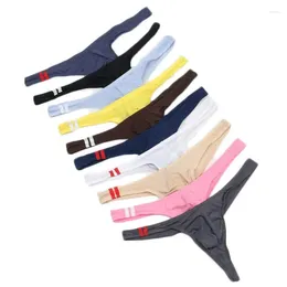 Sous-vêtements 10pcs sexy hommes string slips sous-vêtements glace soie mince culotte lingerie slip t-back string mâle