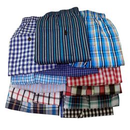 Caleçon 10pcsLot Boxer Hommes Plaid Sous-Vêtements Homme Coton Lâche Tissé Famille Culotte Confort Homme Shorts Boxers Pour 230322