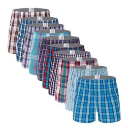 Onderbroek 10pcslot Mens ondergoed Boxers Shorts 100% katoenen ondergoed zachte geruite bokser mannelijk slipje comfortabel ademende boksers heren 230506