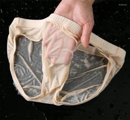 Onderbroek 12 stks nylon spandex heren ondergoed briefs naadloos ultradunne ijs zijde cueca lage stijging mannelijk slipje plus size7506490