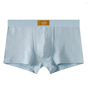 Sous-pants 1PC Men de coton Mélange Mélange de taille moyenne sous-vêtements U-Convex Pouch Boxer Shorts Elastic Man Panties Lingerie
