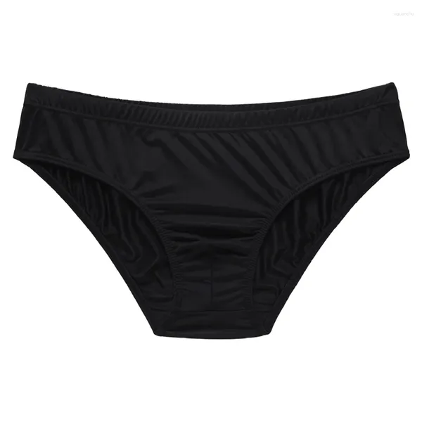 Sous-vêtements 1PC Soie de glace pour hommes Taille basse U-Convexe Pouch Slips Shorts Sous-vêtements Lingerie Ultra Mince Respirant Sheer Man Culotte