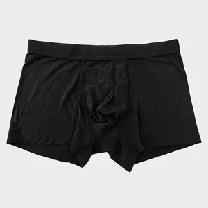 Sous-vêtements 1pc Hommes Modal Boxer Shorts Lingerie Sous-vêtements Mode Stripe Haute élasticité Slips doux Taille moyenne Hommes Culottes