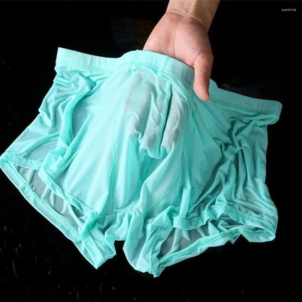 Sous-vêtements 1pc culotte pour hommes humide short séduisant sexy boxer slip mince transparent sous-vêtements confortables troncs