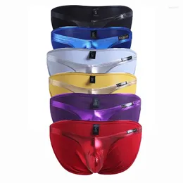 Onderbroek 2/6 STKS Sexy heren Micro Slips Lage Taille Penis Pouch PU Lederen Ondergoed Jockstrap Ropa Interieur Hombre Mannelijke Clubwear Cueca