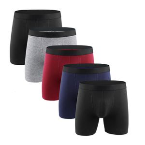 Onderbroek 2023 Men Lange boksers Shorts ondergoed Katoen Ademvol Solid Gay Under Wear Cueca Boxer Man Boxershorts 230823