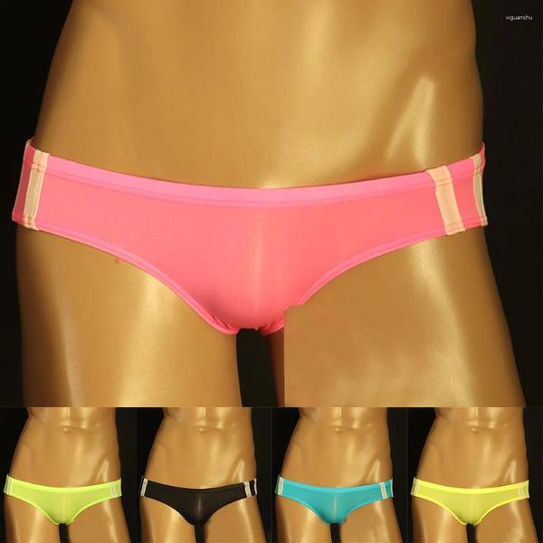 Calzoncillos 2023 Sissy bragas para hombre sexy g-string calzoncillos t-back ropa interior sin costuras hielo seda tanga bikini para hombres lencería erótica