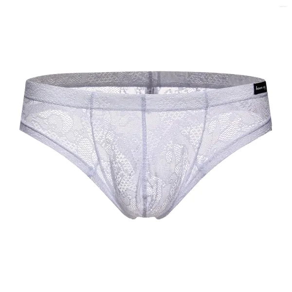 Sous-vêtements 2024 Marque Hommes Solide Sous-vêtements Mâle Dentelle Petits Boxers Mesh Transparent Sexy Lingerie Boxer Shorts Culottes Cuecas Gay