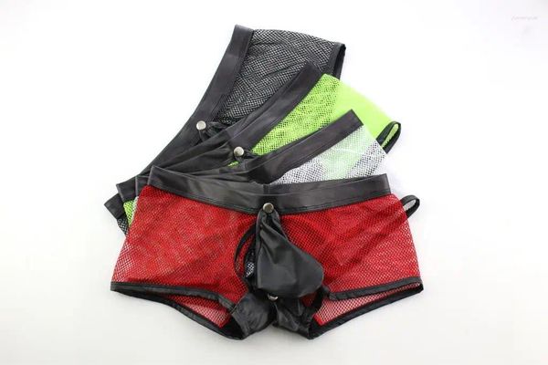 Sous-vêtements 2024 Hommes Mesh Boxers Ultra-mince Creux Transparent Ouvert Entrejambe Gay Sous-vêtements U Convexe Pénis Sac Jockstrap