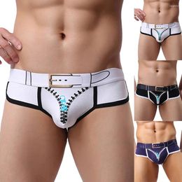 Sous-vêtements 2024 Pantalon Hommes Sexy Sous-vêtements Mode Ptinted Zipper Mâle Homme String Knickers Hommes Brief Shorts