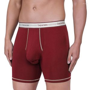 Sous-vêtements 3 pièces séparés hommes sous-vêtements en coton respirant poche séparée Boxer slips longue jambe hommes culottes confortables