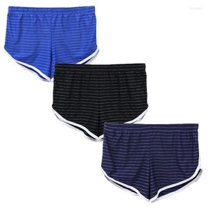 Caleçon 3 pièces hommes Boxer Shorts sommeil bas sous-vêtements rayés Boxershorts pyjamas culottes Cueca Sportwear troncs grande taille