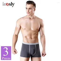 Sous-pants 3 pièces / Set Men's Boxer Bamboo Fibre Men Sous-vêtements Soufflement élastique élastique confortable sous-vêtements Houstable de haute qualité