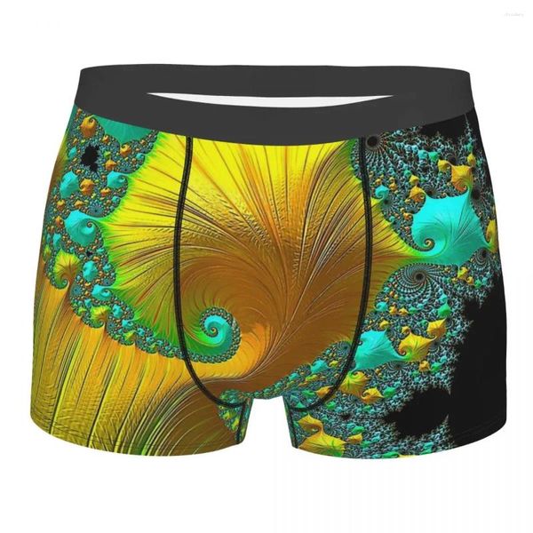 Calzoncillos 3D tridimensional diseño fractal cono dorado bragas de algodón ropa interior de hombre pantalones cortos sexy calzoncillos tipo bóxer