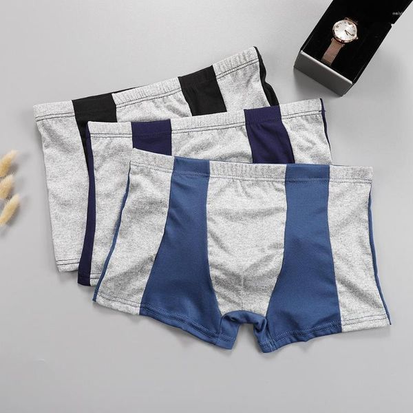 Caleçon 3 pcs/Lot Boxers Homme Culotte Homme Boxer Slip Confortable Mi-taille Court Coton Doux Boxershorts Plus La Taille 6XL