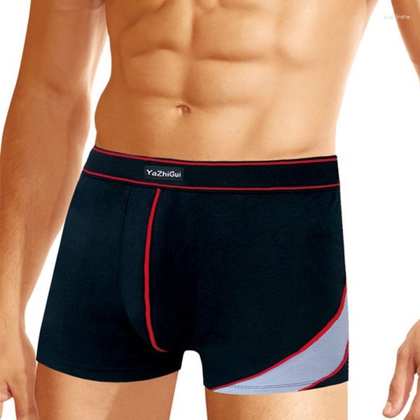 Calzoncillos 3pcs / Lot Marca Moda Hombres Sexy Ropa interior de algodón Boxer Hombre Boxers L XL XXL XXXL NNK-0015