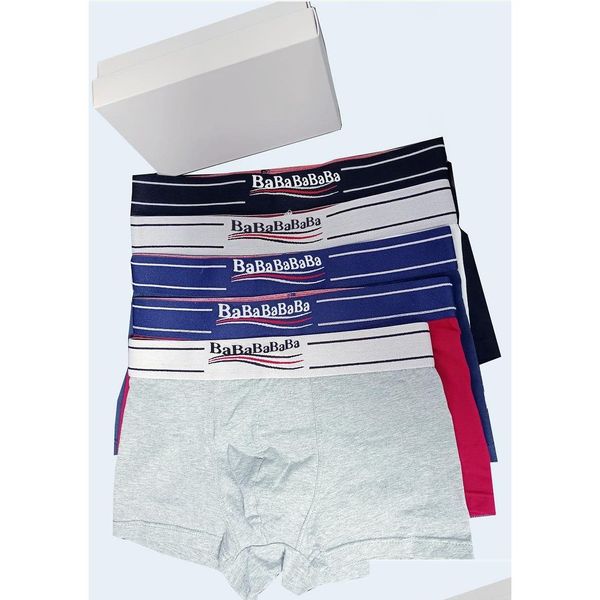 Sous-vêtements 3pcs / lot hommes sous-vêtements boxer coton biologique shorts modal sexy gay mâle boxeurs respirant maille homme taille m-xxl drop delive dhqst